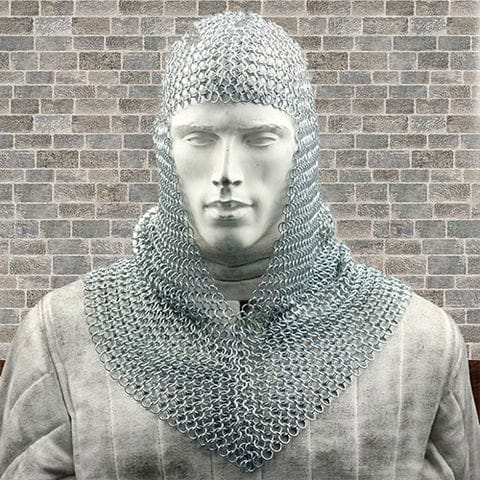 Metal Chain Mail Coif Medieval Armor