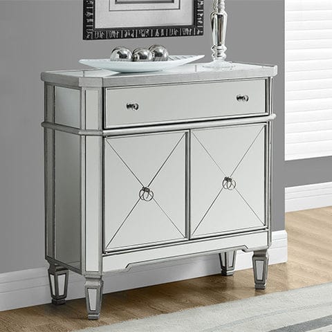 glamorous mirrored accent cabinet