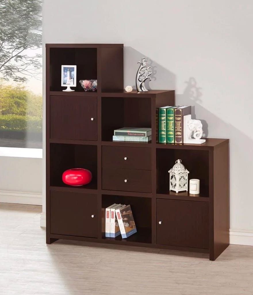 Contemporary Bookcase with Stair-like Design