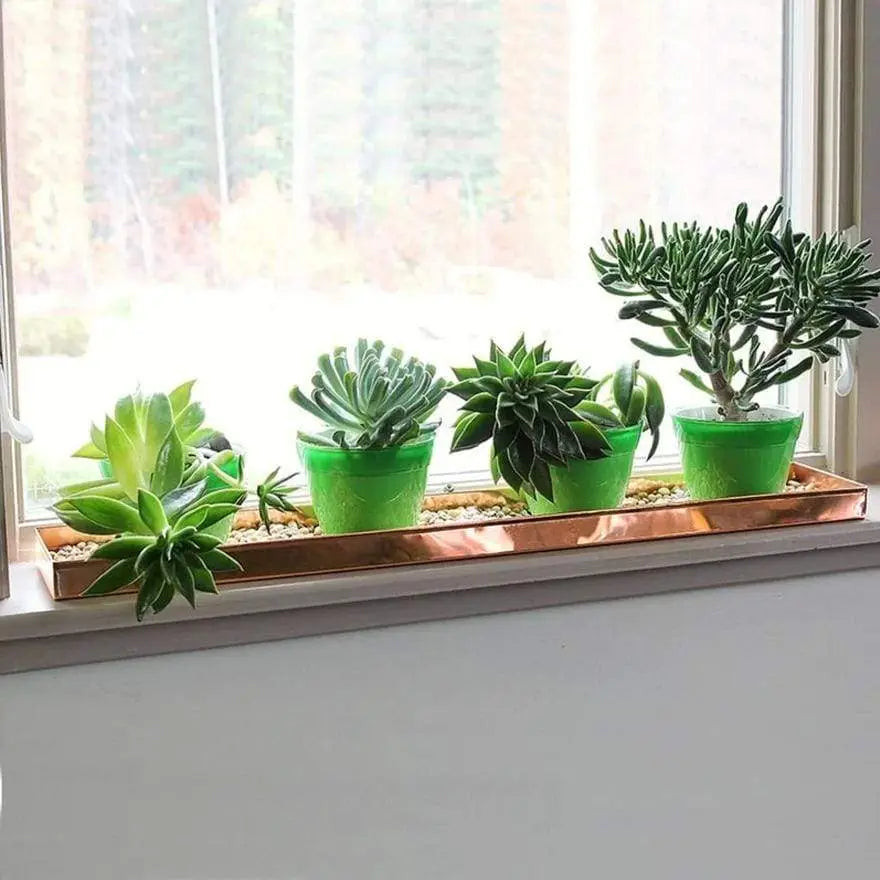 Rectangular Metal Window sill Plant Tray