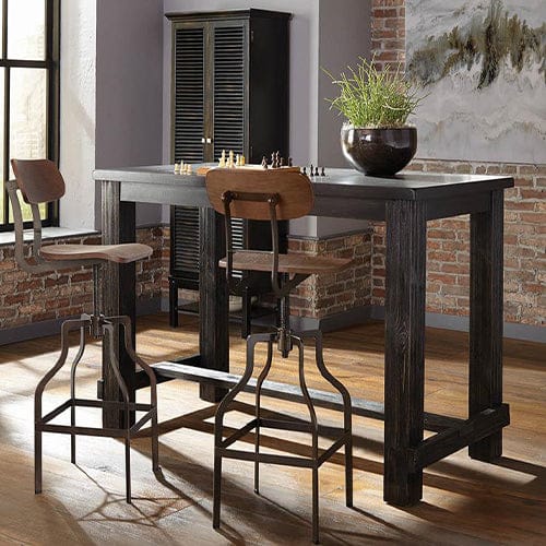 Rectangular Wooden Bar Table with footrest