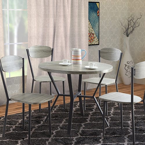 5-Piece Round Dining Table & Chair