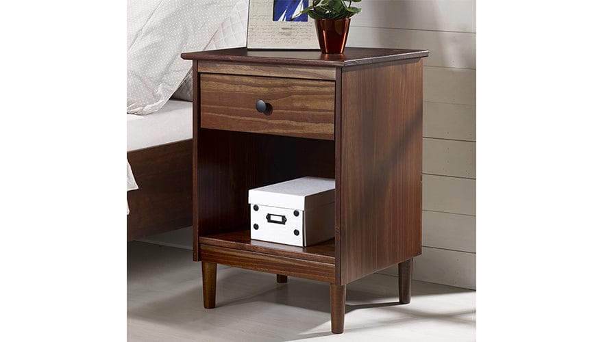 1-Drawer Solid Wood Nightstand