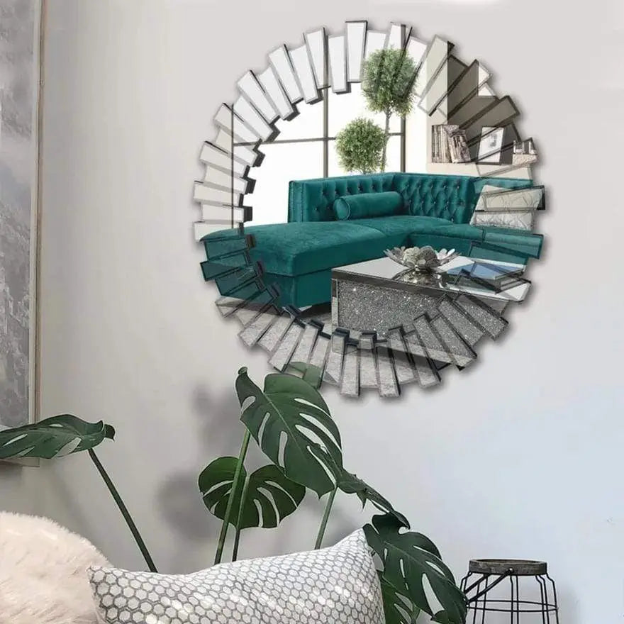 Contemporary Floating Wall Mirror with Designer Frame