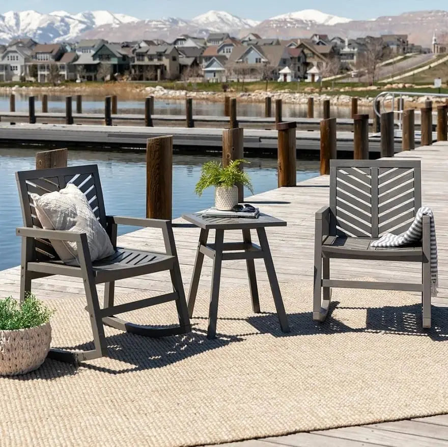 3-Piece Outdoor Rocking Chair Chat Set