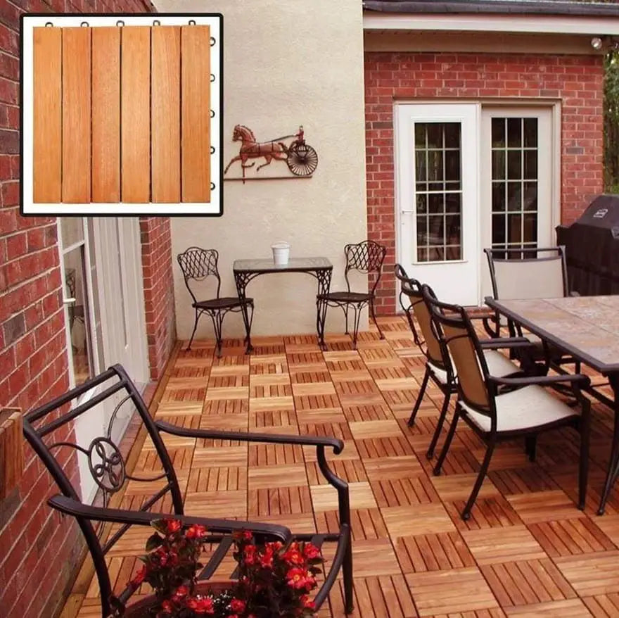 6 Slat Eucalyptus Interlocking Deck Tile