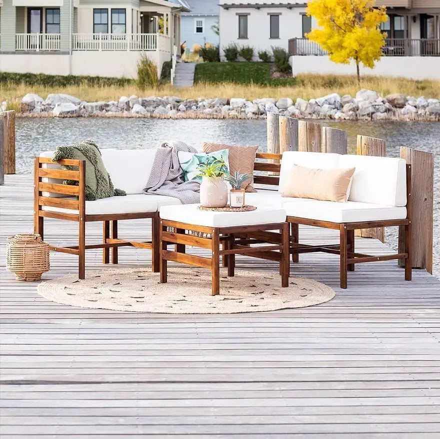 Resin Wicker and Aluminum Patio Sofa and Ottoman