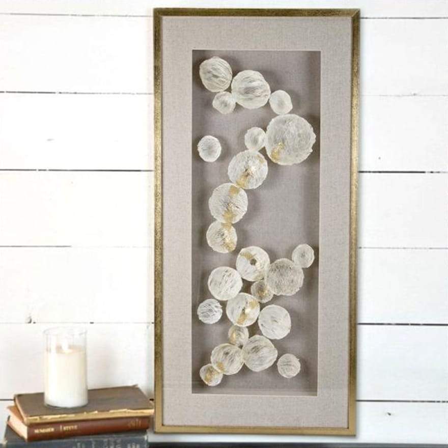 Wood and Glass Framed Wall Decor