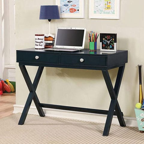 2 Drawers Wooden Computer Desk with Trestle Base