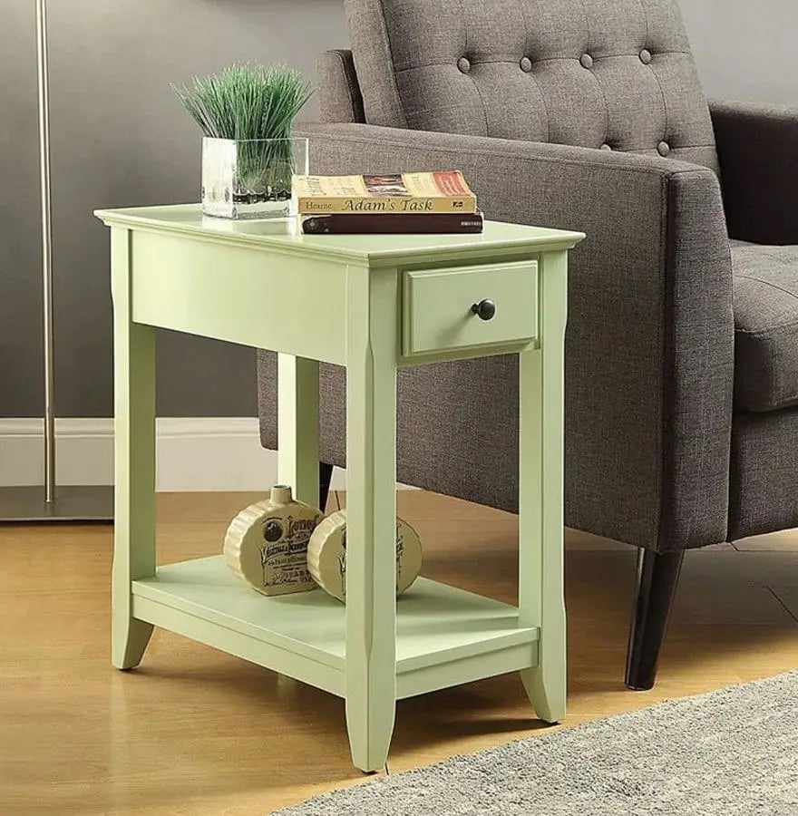 Rectangular Wooden Side Table with 1 Drawer