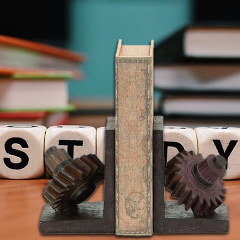 Rusted Gear Themed Book End Set