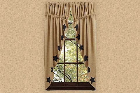 Curtain Black Stencil Stars Set