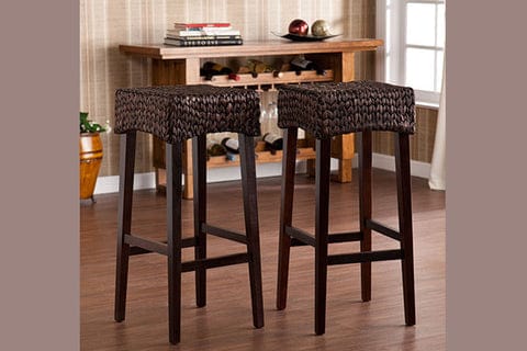 Pair Water Hyacinth 30 inch Stools