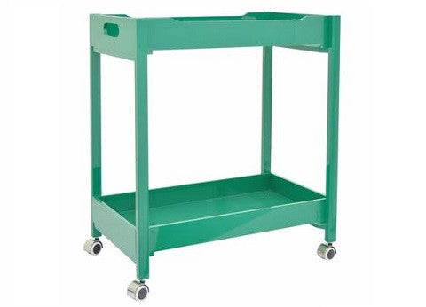 Three Hands Crop Modish Wood Bar Cart Green