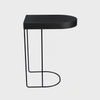 Sleek 25 Inch Modern Side End Table - Semi-Oblong with Open Frame And Hammered Black Finish By The Urban Port