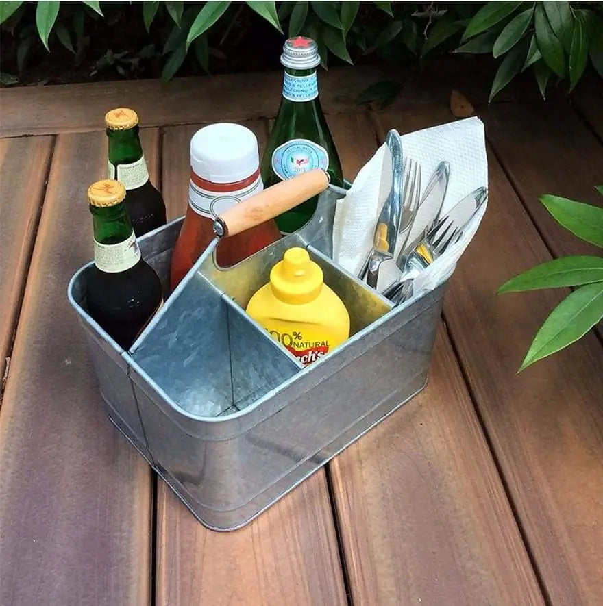 Galvanized Metal Sturdy Carry All Serveware