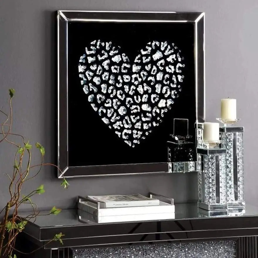 Decorative Wood and Mirror Heart Wall Art