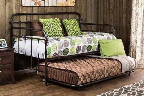 Dark Bronze Metal Trundle Bed