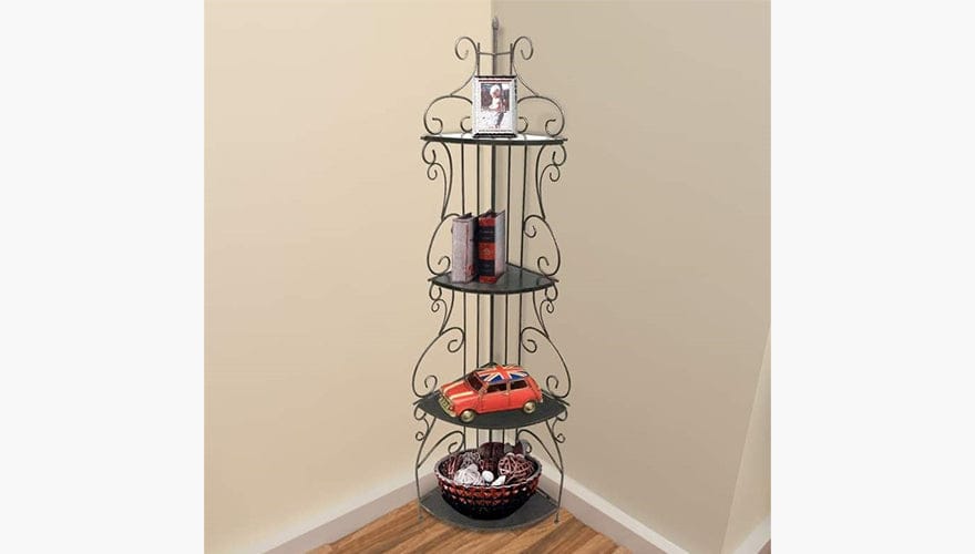 Metal Corner Storage Rack with 4 Shelves