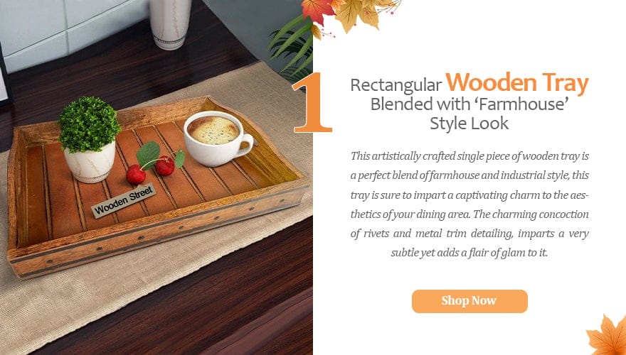 Rectangular Farmhouse Wooden Tray