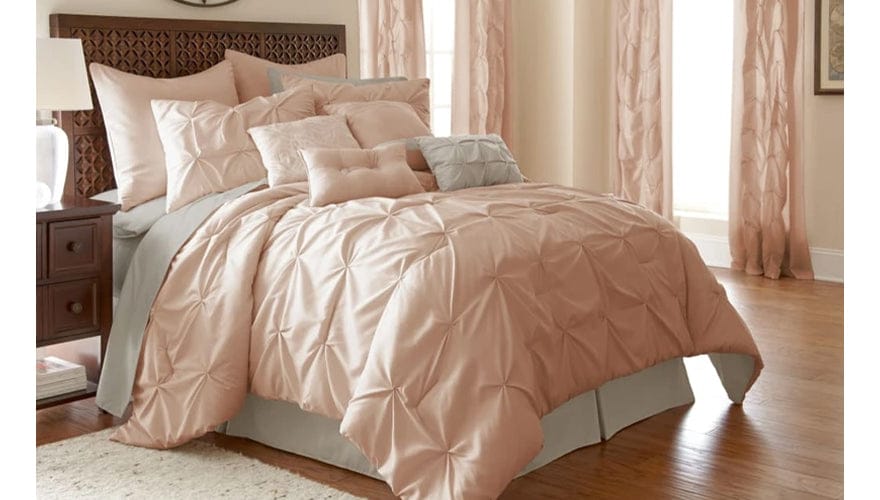 Angers 24 Piece Pin Tuck Polyester King Size Comforter Set