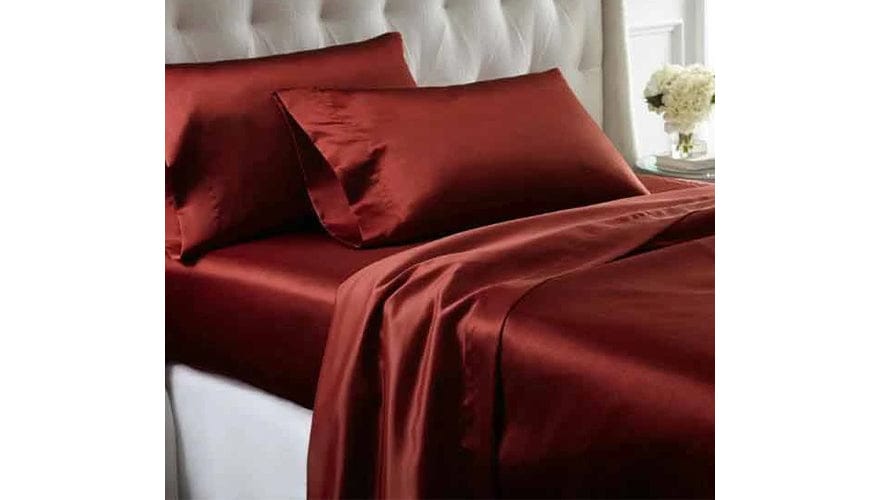 Nantes 4 Piece Wrinkle Resistant Queen Size Satin Sheet Set