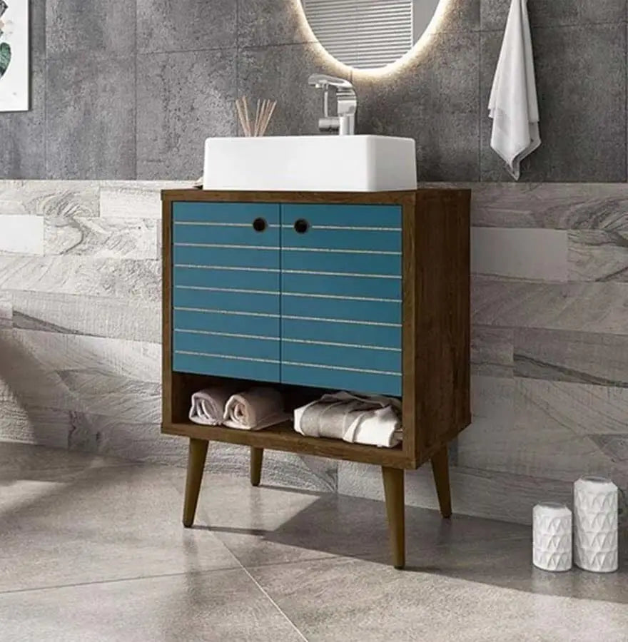 Bathroom Vanity with Sink and 2 Shelves