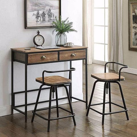 Urban Loft Breakfast Table with Two Swivel Stools