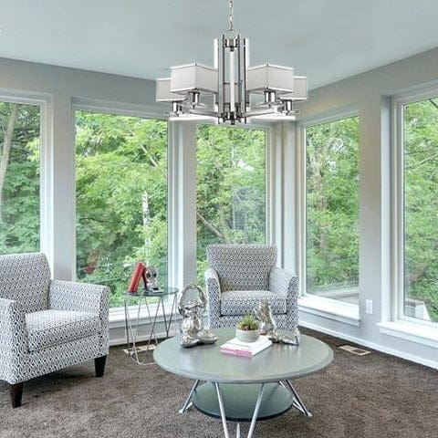 White Opal Glass Chandelier