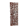 Three Piece Wooden Wall Panel Set with Traditional Scrollwork and Floral Details Brown 14255