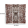 Three Piece Wooden Wall Panel Set with Traditional Scrollwork and Floral Details Brown 14255