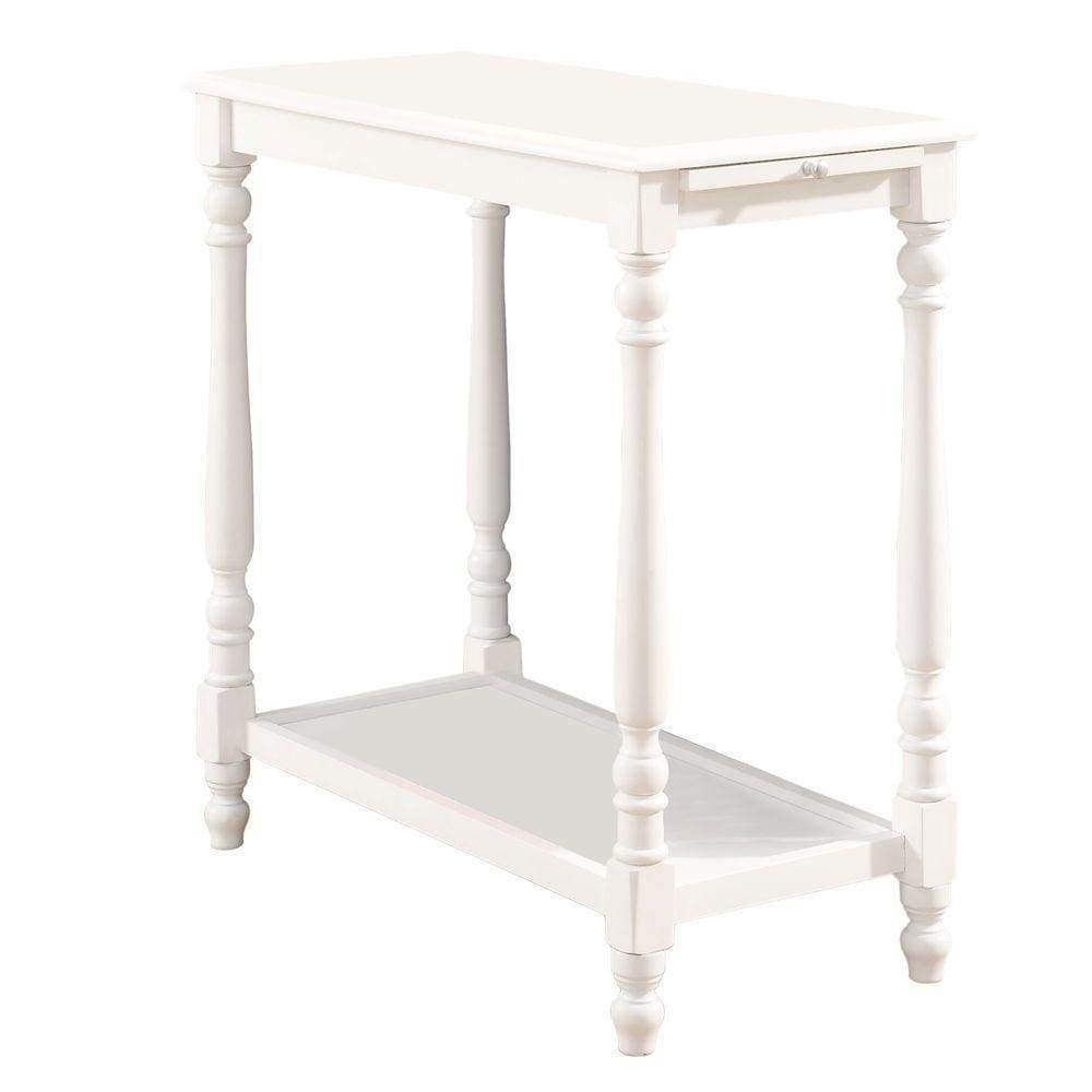 Deering Transitional Side Table, White Finish By Casagear Home