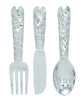 26169 Artistic Cutlery Wall Decor In Metal Set of Three Silver-Benzara 26169