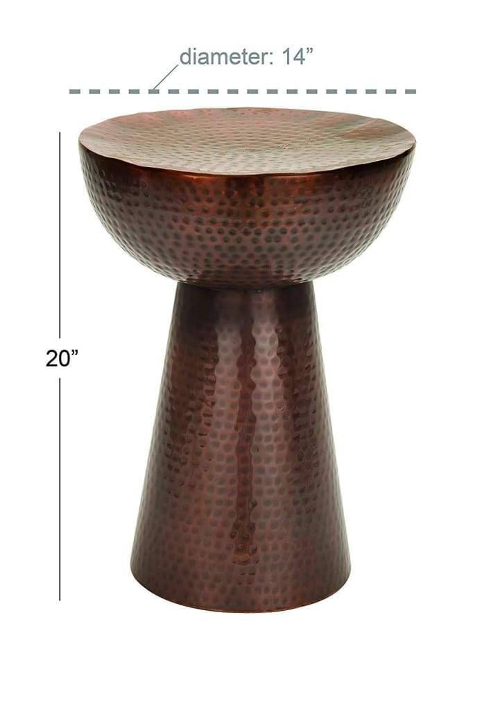 31333 Vintage Inspire Metal Bronze Stool -Benzara 31333