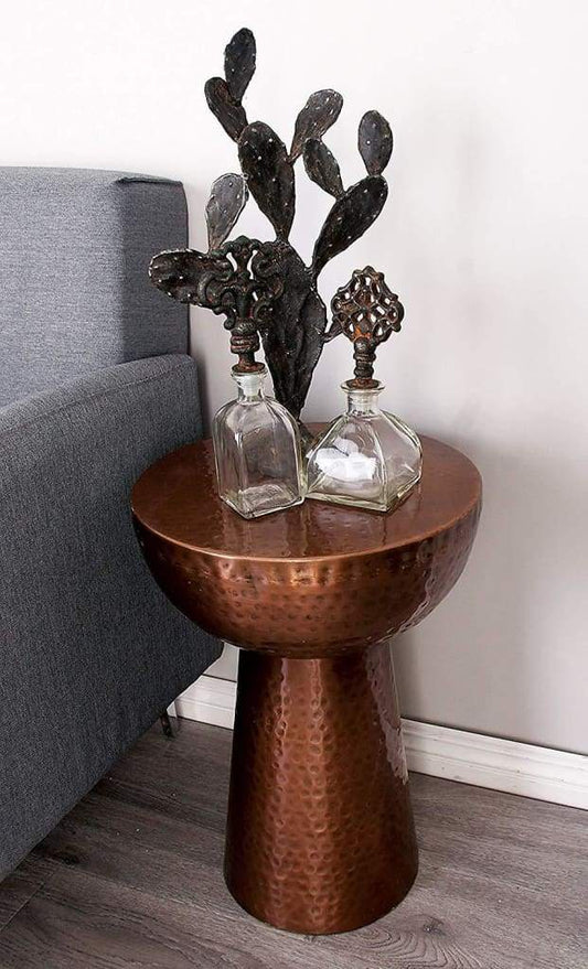 31333 Vintage Inspire Metal Bronze Stool -Benzara