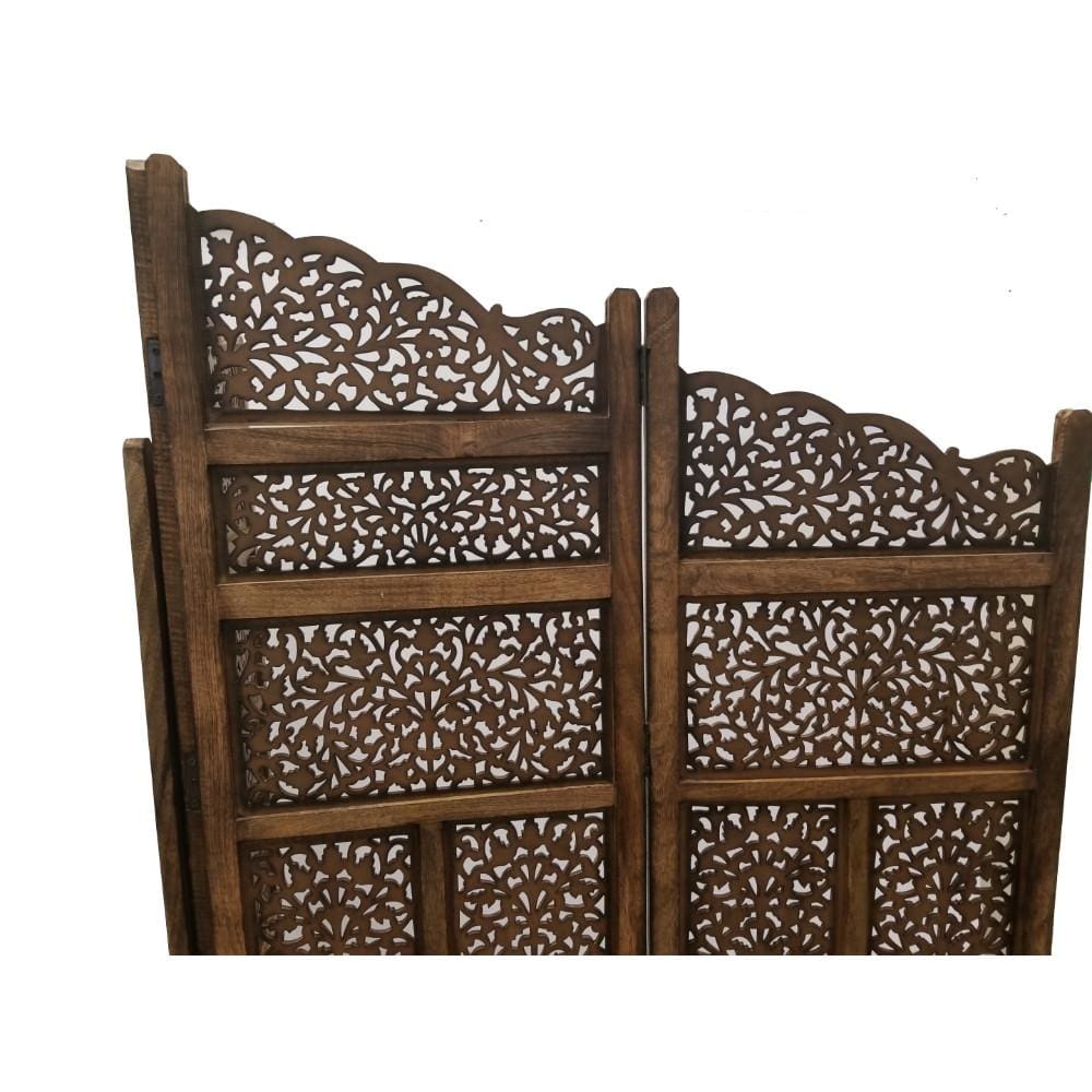 Villa Este Wood Room Divider 4 Panel Carved Screen 34006