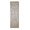 Attractive Mango Wood Wall Panel Hand Crafted With Intricate Details White 34131