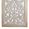 Attractive Mango Wood Wall Panel Hand Crafted With Intricate Details White 34131