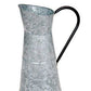 Classic Galvanized Metal Jug With Handle Gray By Benzara 38182