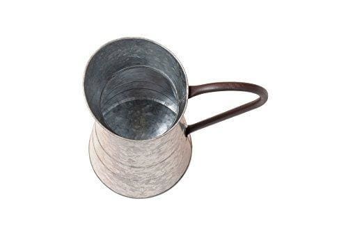 Classic Galvanized Metal Jug With Handle Gray By Benzara 38182