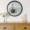 28 Round Wooden Floating Beveled Wall Mirror Black By The Urban Port UPT-226272