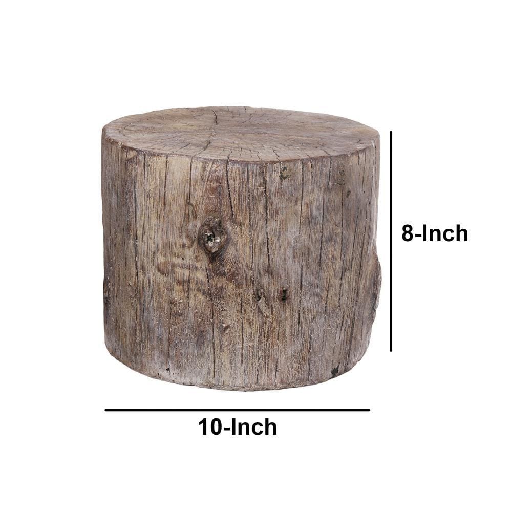 Round Tree Stump Cement Stool Weathered Brown By Casagear Home ABH-1411