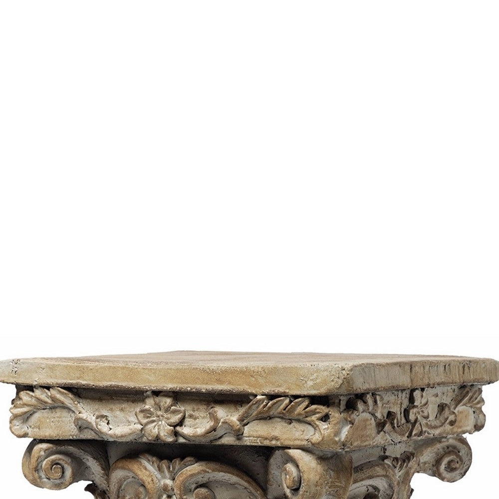 Aesthetic Resin Decorative Pedestal Brown By Casagear Home ABH-73379