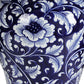 Floral Design Ginger Jar with Lid Blue and White By Casagear Home ABH-AV69766