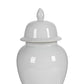 Decorative Porcelain Ginger Jar with Finial Lid Large White By Casagear Home ABH-AV69774