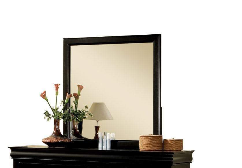 Wooden Frame Mirror , Black - ACME