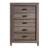 Five Drawer Chest With Scalloped Feet In Weathered Gray Grain Finish - ACME AMF-26026