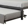 Metal Twin Bed with Bookcase and Rollout Trundle Black and Silver By Casagear Home AMF-37225T