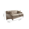 Fabric Upholstered Sofa with 2 Pillows Beige By Casagear Home AMF-52580