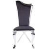 Fabric Upholstered Metal Side Chairs with Asymmetrical Backrest Silver and Black Set of Two - 62079 AMF-62079